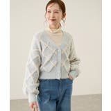 ダイヤチェック柄ループフェザーカーディガン | ROPE' PICNIC | 詳細画像15 