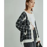 ブラック(01) | 【WEB限定】ツイード風ニットカーディガン | ROPE' PICNIC