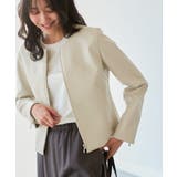 【花粉ガード】シンセティックレザーノーカラージャケット | ROPE' PICNIC | 詳細画像17 