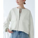 幾何柄ジャガードショート丈ブルゾン | ROPE' PICNIC | 詳細画像1 