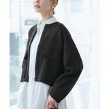 幾何柄ジャガードショート丈ブルゾン | ROPE' PICNIC | 詳細画像4 