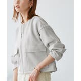 ライトグレー(08) | 幾何柄ジャガードショート丈ブルゾン | ROPE' PICNIC