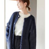ネイビー(40) | ダブルフェイスフェザーニットコート | ROPE' PICNIC