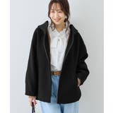 ブラック(01) | 【新色追加】ジャージーメルトンシリーズ ジップアップフーデッドコート 無地 | ROPE' PICNIC
