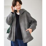 ブラック系(02) | ジャージーメルトンシリーズ ジップアップフーデッドコート 無地 | ROPE' PICNIC