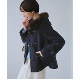 ネイビー(40) | ジャージーメルトンシリーズ ファー付きショートダッフルコート/リンクコーデ | ROPE' PICNIC