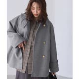 ライトグレー(08) | ジャージーメルトンシリーズ 金ボタンミドル丈コート/リンクコーデ | ROPE' PICNIC