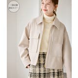 ベージュ(27) | ジャージーメルトンシリーズ ポケット付きジップブルゾン/リンクコーデ | ROPE' PICNIC