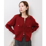 レッド(60) | 【WEB限定】ミラノリブジップアップカーディガン/イージーケア | ROPE' PICNIC