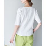 オフホワイト(15) | Beauty knit スカラップネックハーフスリーブニットプルオーバー | ROPE' PICNIC