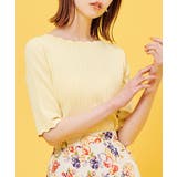 イエロー系(81) | Beauty knit スカラップネックハーフスリーブニットプルオーバー | ROPE' PICNIC