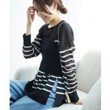 ブラック系(02) | シアーボーダーニット | ROPE' PICNIC