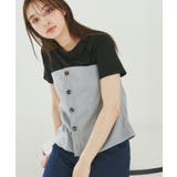 ブラック(01) | 異素材ドッキングレイヤードトップス | ROPE' PICNIC