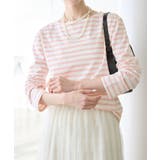 ピンク系(65) | 刺繍入りボーダーカットトップス | ROPE' PICNIC