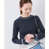 ネイビー(40) | シルク混ワンポイントニットプルオーバー | ROPE' PICNIC