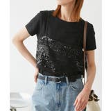ブラック(01) | スパンコールビスチェ付きカットトップス | ROPE' PICNIC