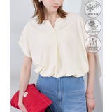 オフホワイト(15) | カットジョーゼットスキッパートップス | ROPE' PICNIC