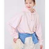 ピンク(63) | アソートロゴ刺繍裏毛フーディー | ROPE' PICNIC
