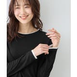 ブラック系(02) | レイヤード風シアーロングスリーブTシャツ | ROPE' PICNIC