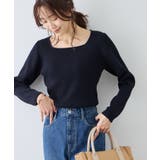 ネイビー(40) | スクエアネックリブニット | ROPE' PICNIC