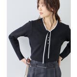 ブラック(01) | 配色リボンパールニット | ROPE' PICNIC