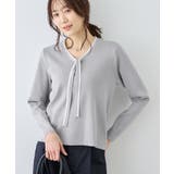 ライトグレー(08) | 配色リボンパールニット | ROPE' PICNIC