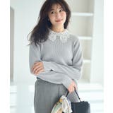 ライトグレー(08) | レースカラーニット | ROPE' PICNIC