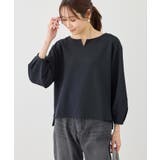 ネイビー(40) | ランタンスリーブリップルカットトップス | ROPE' PICNIC