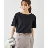 ブラック(01) | 60シルケットボートネックハーフスリーブジャケットインナー | ROPE' PICNIC