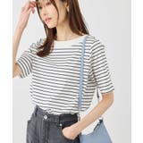 オフホワイト(15) | 60シルケットボートネックハーフスリーブジャケットインナー | ROPE' PICNIC