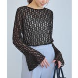 ブラック(01) | ベルスリーブレースカットトップス | ROPE' PICNIC
