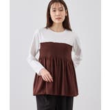 シャーリングビスチェ風ドッキングロングスリーブカットソー/リンクコーデ | ROPE' PICNIC | 詳細画像9 