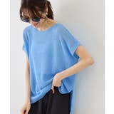 サックス(48) | プチスパンコールフレンチスリーブメッシュニット | ROPE' PICNIC
