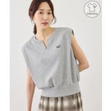 ライトグレー(08) | キーネックラメ入りミニ裏毛トップス/汗染み防止・セットアップ対応 | ROPE' PICNIC