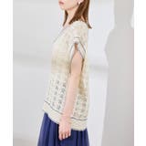 配色ステッチ透かし編みニットベスト | ROPE' PICNIC | 詳細画像26 