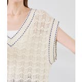 配色ステッチ透かし編みニットベスト | ROPE' PICNIC | 詳細画像29 