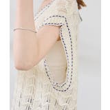 配色ステッチ透かし編みニットベスト | ROPE' PICNIC | 詳細画像32 