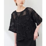 ブラック(01) | メッシュコード刺繍プルオーバー | ROPE' PICNIC