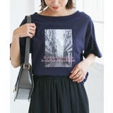 ネイビー系(41) | オフショルプリントハーフスリーブTシャツ | ROPE' PICNIC