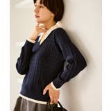 ネイビー(40) | 【新色追加】フェイクレイヤードニットプルオーバー | ROPE' PICNIC