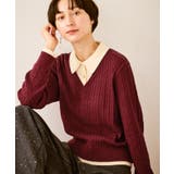 レンガ(75) | 【新色追加】フェイクレイヤードニットプルオーバー | ROPE' PICNIC