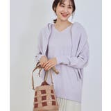 ラベンダー系(53) | チャイニーズラクーン混ニットロングVネックプルオーバー | ROPE' PICNIC