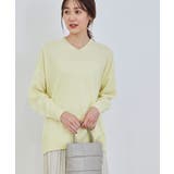 イエロー系(81) | チャイニーズラクーン混ニットロングVネックプルオーバー | ROPE' PICNIC