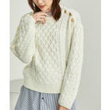 【WEB限定カラー:レッド】バンドンニットゴールド釦ケーブルプルオーバー | ROPE' PICNIC | 詳細画像10 