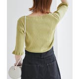 イエロー(80) | TRUE COTTON/袖フリルニットプルオーバー | ROPE' PICNIC