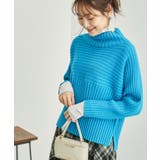 ブルー系(47) | スタイルアップが叶うクロップドリブ切り替えニット パチパチしにくい 洗濯機OK | ROPE' PICNIC