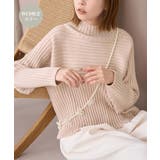 ピンク(63) | スタイルアップが叶うクロップドリブ切り替えニット パチパチしにくい 洗濯機OK | ROPE' PICNIC