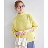 イエロー(80) | スタイルアップが叶うクロップドリブ切り替えニット パチパチしにくい 洗濯機OK | ROPE' PICNIC