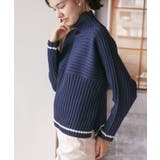 ネイビー系(41) | 【WEB限定カラーあり】アソートリブ切り替えニットプルオーバー リンクコーデ 新… | ROPE' PICNIC