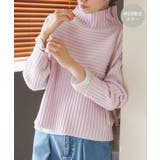 ピンク(63) | 【WEB限定カラーあり】アソートリブ切り替えニットプルオーバー リンクコーデ 新… | ROPE' PICNIC